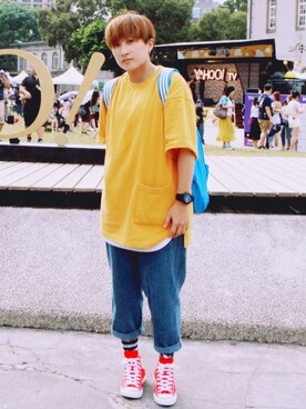 「G-SHOCK（ジーショック）のアイテム（腕時計、ブラック系）」を使った、L.Tさんの夏コーディネート