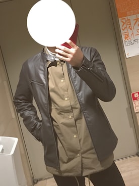 「THE CASUAL（カジュアル）のアイテム（ライダースジャケット）」を使った、kokiさん（メンズ・178cm）の冬コーディネート