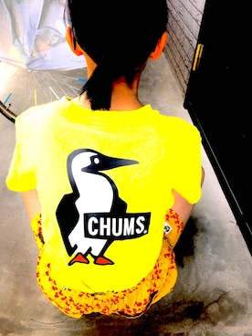 「CHUMS（チャムス）のアイテム（パンツ）」を使った、MuuNさん（レディース・155cm）の夏コーディネート
