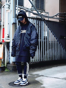 「vetements」｜「アイテム（ナイロンジャケット）」を使った、HALO TOKYOさん（メンズ・178cm）の春コーディネート