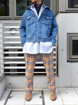 「Saint Laurent」｜「アイテム（デニムジャケット）」を使った、HALO TOKYOさん（メンズ・178cm）の秋コーディネート