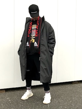 「vetements」｜「アイテム（その他アウター）」を使った、HALO TOKYOさん（メンズ・178cm）の冬コーディネート