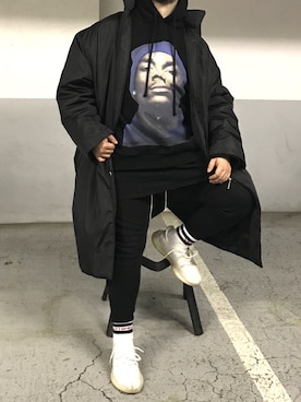 「vetements」｜「アイテム（ナイロンジャケット）」を使った、HALO TOKYOさん（メンズ・174cm）の冬コーディネート