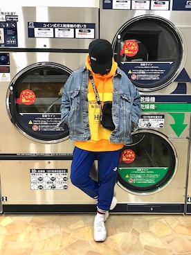 「vetements」｜「アイテム（デニムジャケット）」を使った、HALO TOKYOさん（メンズ・168cm）の春コーディネート