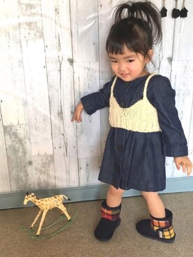 「アイテム（キャミソール）」を使った、twinkle♡twinkle♡  さん（キッズ・80cm）の春コーディネート