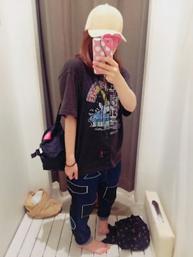 「SEVENDAYS=SUNDAY（セブンデイズサンデイ）のアイテム（ハンドバッグ）」を使った、こたえさん（レディース・148cm）の夏コーディネート