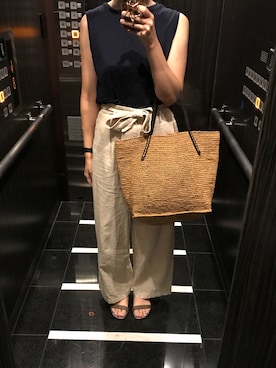 「Sans Arcidet（サンアルシデ）のアイテム」を使った、piyyさん（レディース・165cm）の夏コーディネート