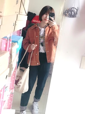 「UNIQLO（ユニクロ）のアイテム（Tシャツ/カットソー、ホワイト系）」を使った、Unknownstrangerさん（レディース）の春コーディネート