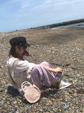 「アイテム（キャスケット）」を使った、naoさん（レディース・162cm・10代）の夏コーディネート