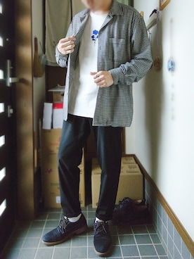 「COOOPER」｜「アイテム（スラックス）」を使った、naoさん（メンズ・171cm）の秋コーディネート
