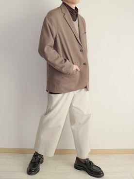 「チョコ色に染まれ」｜「アイテム（セットアップ）」を使った、naoさん（メンズ・171cm）の冬コーディネート