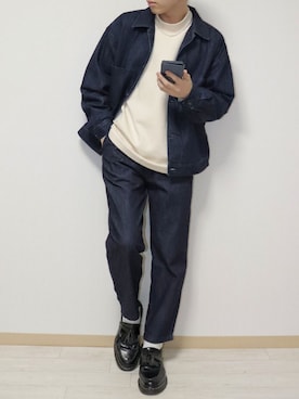 「アイテム（カバーオール）」を使った、naoさん（メンズ・171cm）の冬コーディネート