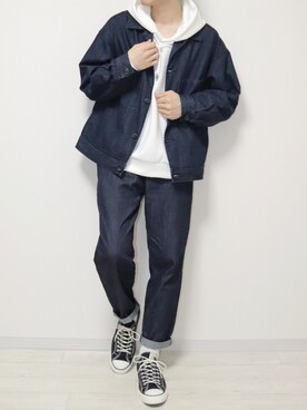 「セットアップスタイル」｜「アイテム（カバーオール）」を使った、naoさん（メンズ・171cm）の春コーディネート