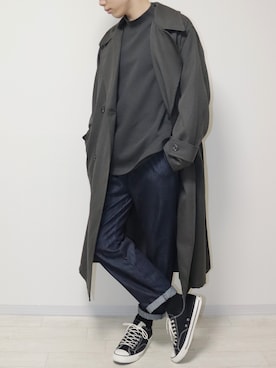「キャンバスシューズ」｜「アイテム（ジャケット/アウター）」を使った、naoさん（メンズ・171cm）の春コーディネート