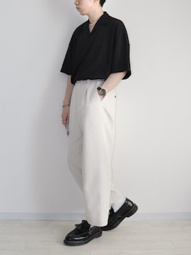 「オープンカラー」｜「アイテム（その他）」を使った、naoさん（メンズ・171cm）の春コーディネート