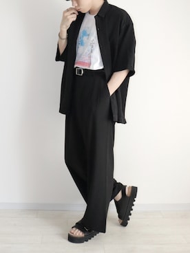 「グラフィックＴ」｜「アイテム（セットアップ）」を使った、naoさん（メンズ・171cm）の夏コーディネート