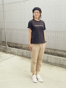 「FREAK'S STORE（フリークスストア）のアイテム（ハンチング/ベレー帽）」を使った、kor さん（レディース・163cm）の夏コーディネート