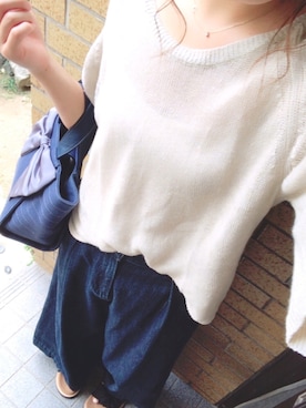 「Supreme.La.La.（シュープリームララ）のアイテム（パンツ）」を使った、chebeさん（レディース・158cm）の夏コーディネート