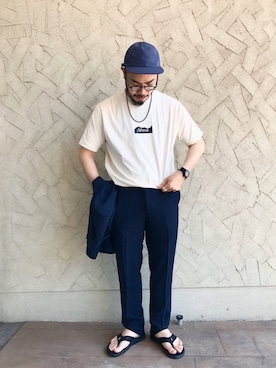 「アイテム（サンダル）」を使った、megane0628さん（メンズ・170cm）の春コーディネート