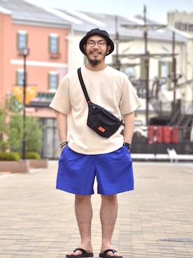 「B.C STOCK（ベーセーストック）のTEVA VOYA FLIP（サンダル）」を使った、megane0628さん（メンズ・170cm）の夏コーディネート