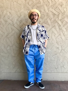 「アロハシャツ」｜megane0628さん（メンズ・170cm）の夏コーディネート