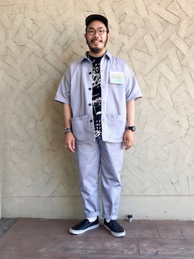 「アイテム（Tシャツ/カットソー）」を使った、megane0628さん（メンズ・170cm）の夏コーディネート