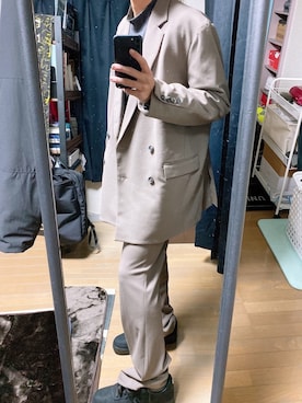 「EMMA  CLOTHES」｜「アイテム（セットアップ）」を使った、ryoさん（メンズ・170cm）の冬コーディネート