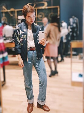 「Ted Baker（テッドベーカー）のアイテム（ジャケット/アウター）」を使った、猪鼻ちひろさん（レディース・150cm）の冬コーディネート