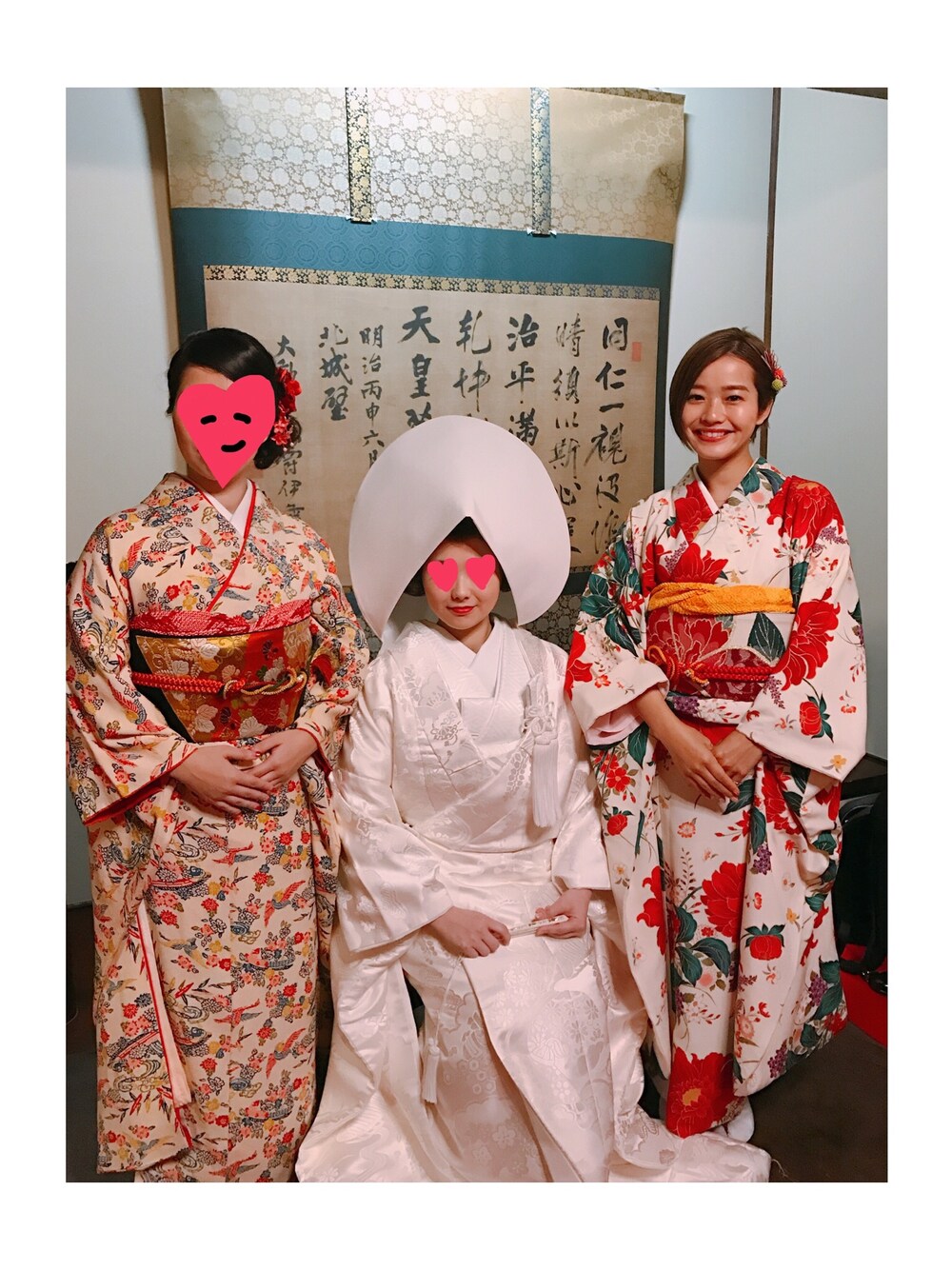 「休日スタイル、結婚式、結婚式スタイル、ウエディングドレス、白無垢、結婚式コーデ、結婚式ヘア、着物、着物アンティーク、振袖」｜「no brandのアイテム（浴衣、レッド系）」を使った、猪鼻ちひろさん（レディース・150cm）の冬コーディネートの1枚目の写真