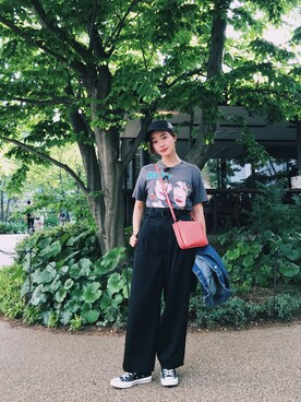 「EN ROUTE（アンルート）のアイテム（パンツ）」を使った、猪鼻ちひろさん（レディース・150cm）の春コーディネート