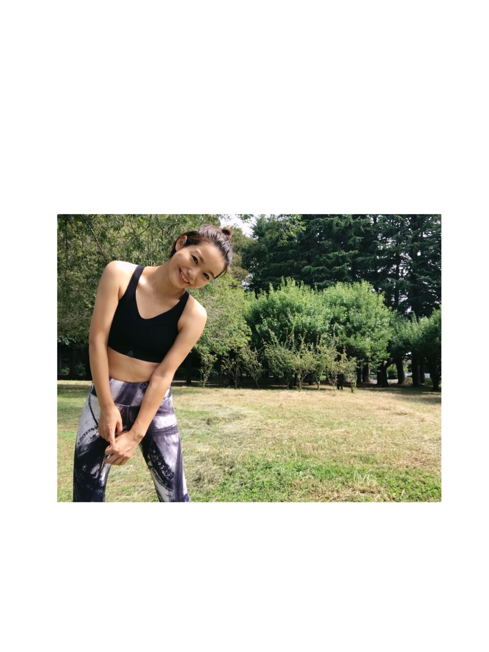「Reebokのアイテム（ブラジャー、ブラック系）」を使った、猪鼻ちひろさん（レディース・150cm）の秋コーディネートの1枚目の写真