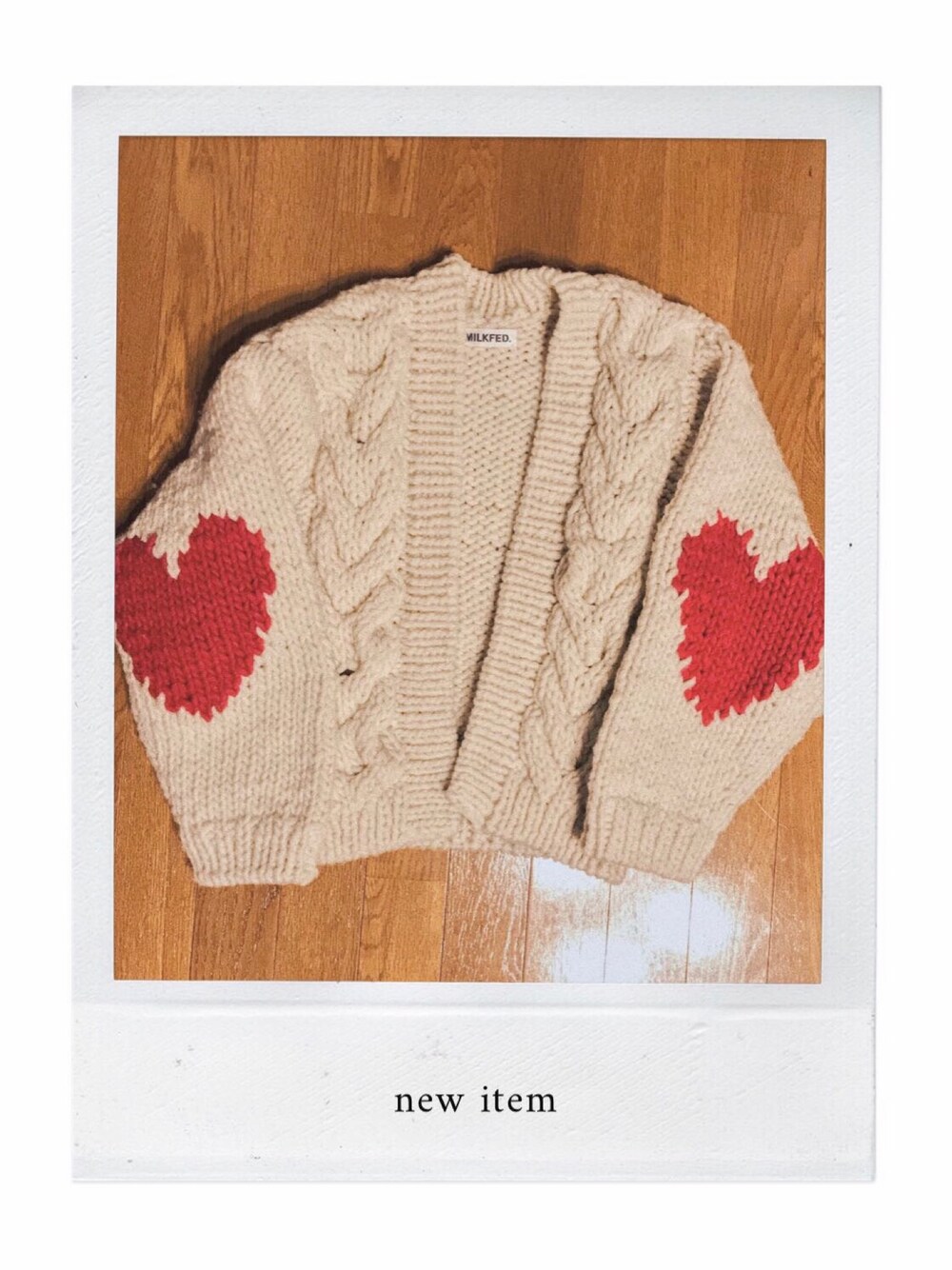 猪鼻ちひろさんの「HEART KNIT CARDIGAN（MILKFED.）」を使ったコーディネート