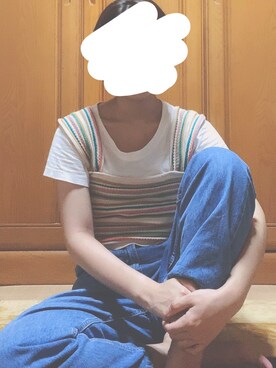 「LOWRYS FARM（ローリーズファーム）のCONEハイライズワイドデニム　800874（デニムパンツ）」を使った、ちゃきさん（レディース・164cm）の夏コーディネート