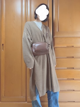 「LOWRYS FARM（ローリーズファーム）のCONEハイライズワイドデニム　800874（デニムパンツ）」を使った、ちゃきさん（レディース・164cm）の秋コーディネート