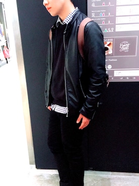 「Ridaz （ライダース）のアイテム（ライダースジャケット）」を使った、ゆうさん（メンズ・173cm）の春コーディネート