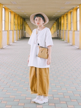 「oqLiq（オークリック）のアイテム（バッグ）」を使った、AILO👦🏼さん（レディース・153cm）の夏コーディネート