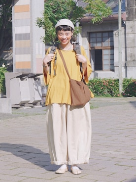 「meanswhile（ミーンズワイル）のアイテム（バックパック/リュック）」を使った、AILO👦🏼さん（レディース・153cm）の夏コーディネート