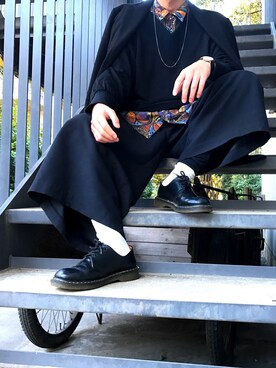 「Dr. Martens（ドクターマーチン）のDr.Martens (ドクターマーチン)/1461 3EYE GIBSON SHOES（その他シューズ）」を使った、みやさん（メンズ・172cm）の冬コーディネート