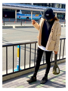 「TODAYFUL（トゥデイフル）のアイテム（ノーカラージャケット）」を使った、arさん（レディース・165cm）の秋コーディネート