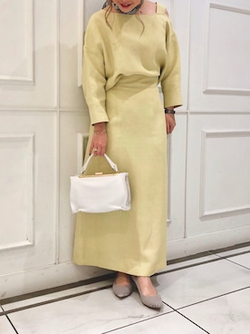 「アイテム（パンプス、グレー系）」を使った、S A R Aさん（レディース・146cm）の春コーディネート