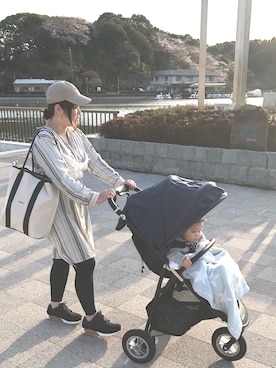 「one way（ワンウェイ）のアイテム（帽子）」を使った、3yamaさん（レディース・160cm）の春コーディネート