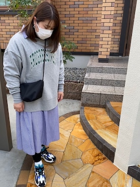 「Adam et Rope' Le Magasin（アダムエロペルマガザン）のアイテム（ピアス（両耳用））」を使った、3yamaさん（レディース・160cm）の冬コーディネート