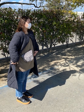 「Mila Owen（ミラオーウェン）のアイテム（ノーカラーコート）」を使った、3yamaさん（レディース・160cm）の冬コーディネート
