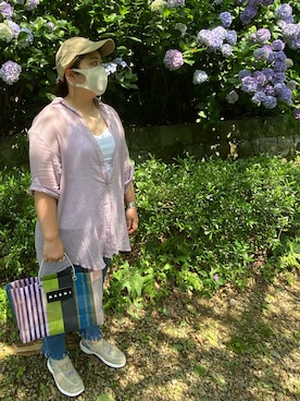 「RIM.ARK（リムアーク）のアイテム（ピアス（両耳用））」を使った、3yamaさん（レディース・160cm）の夏コーディネート