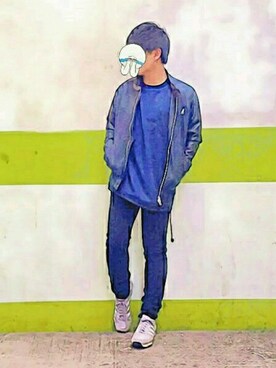 「adidas（アディダス）のアイテム（スニーカー、グレー系）」を使った、RIO🇯🇵×🇺🇸さん（メンズ・270cm）の春コーディネート