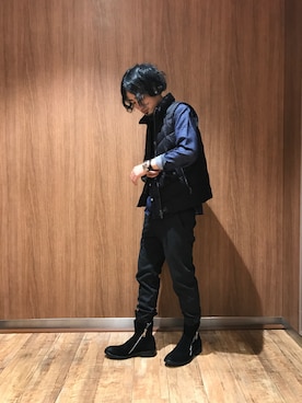 「VOGUISH（ヴォーギッシュ）のアイテム（ブーツ）」を使った、Morishitaさん（メンズ・174cm）の秋コーディネート