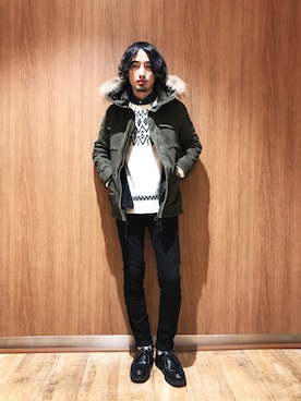 「VOGUISH（ヴォーギッシュ）のアイテム（ジャケット/アウター）」を使った、Morishitaさん（メンズ・174cm）の秋コーディネート