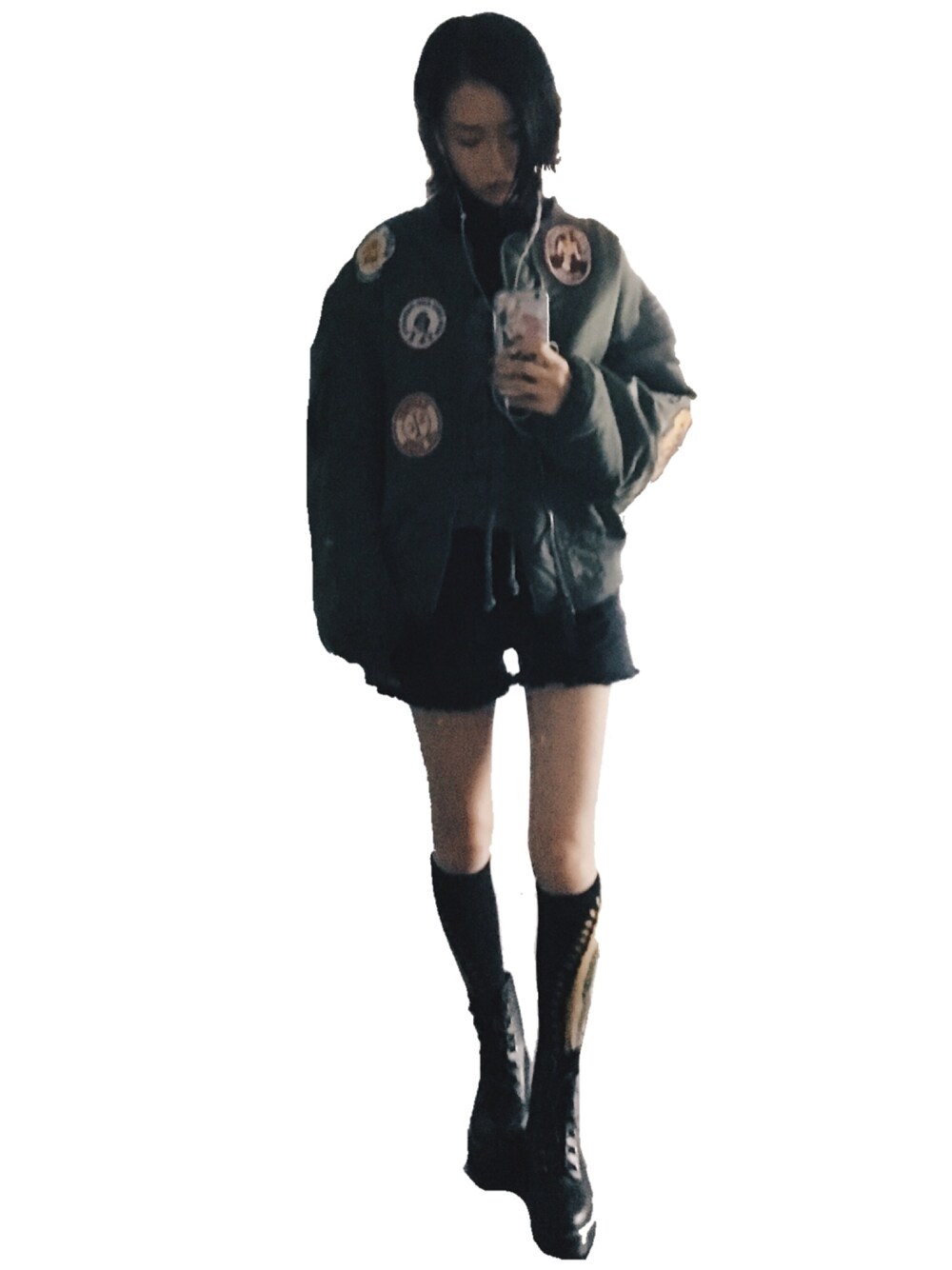 「x-girl、UNIF、ショートパンツ、Dr.Martens、ソックス、ストリート、ZARA、GUCCI」｜「Dr. Martensの[ドクターマーチン] SC★Dr.Martens 101 ARC 6H ブーツ / 6アイレット（ブーツ、ブラック系）」を使った、mao.さん（レディース・165cm）の夏コーディネートの1枚目の写真