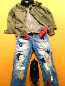 「JOHNSTON（ジョンストン）のアイテム」を使った、stokedさん（メンズ・170cm）の冬コーディネート