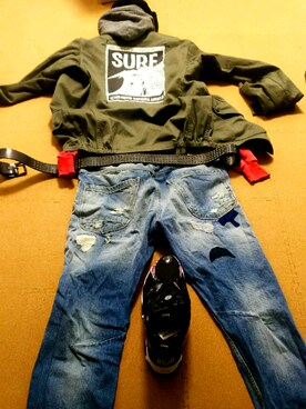 「JOHNSTON（ジョンストン）のアイテム」を使った、stokedさん（メンズ・170cm）の冬コーディネート